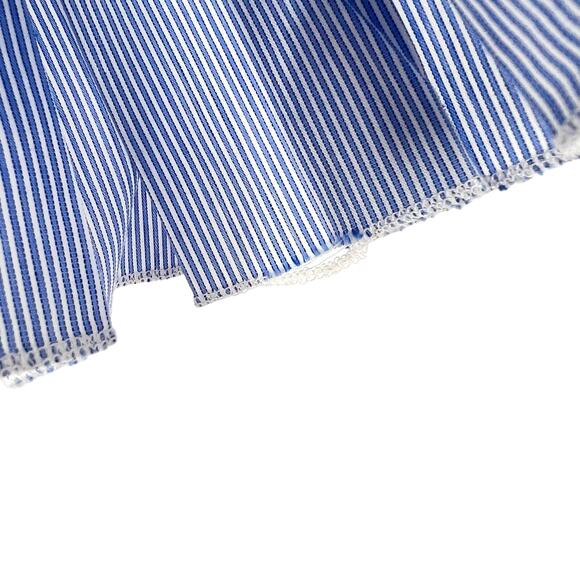 Ivanka Trump Womens Medium Blue White 3/4 Sleeve Pleated Sleeve Blouse Shirt Top - Picture 6 of 9